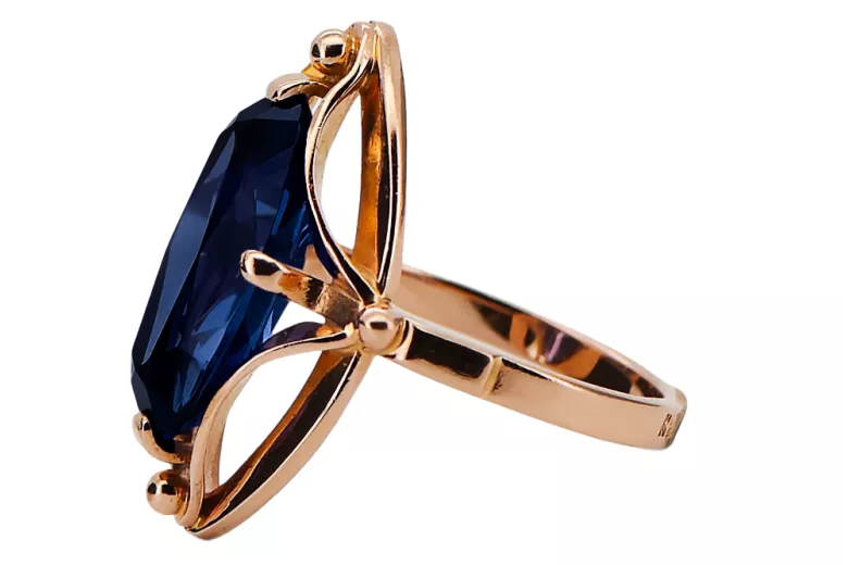 Sapphire Original Vintage 14K produkt s růžovým zlatým kroužkem vinobraní VRC047r